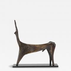  Aharon Bezalel Mid Century Modernist Bronze Deer Sculpture signed Aharon Bezalel - 4746323