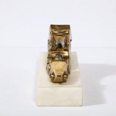  Aharon Bezalel Mid Century Modernist Car Sculpture in Brass on Marble Base by Aharon Bezalel - 3352905