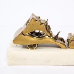  Aharon Bezalel Mid Century Modernist Car Sculpture in Brass on Marble Base by Aharon Bezalel - 3352907