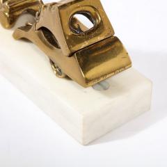  Aharon Bezalel Mid Century Modernist Car Sculpture in Brass on Marble Base by Aharon Bezalel - 3352970