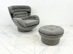  Airborne International Michel Cadestin Karate x Joe Colombo Elda Chair 1970s Mashup with Ottoman - 3682995