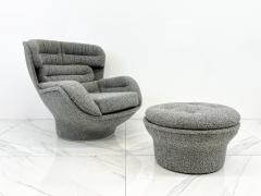  Airborne International Michel Cadestin Karate x Joe Colombo Elda Chair 1970s Mashup with Ottoman - 3682999