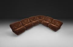  Airborne Six Piece Brown Patate Modular Sofa for Airborne France 1970s - 4806821