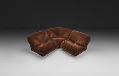  Airborne Six Piece Brown Patate Modular Sofa for Airborne France 1970s - 4806900