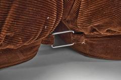  Airborne Six Piece Brown Patate Modular Sofa for Airborne France 1970s - 4806905