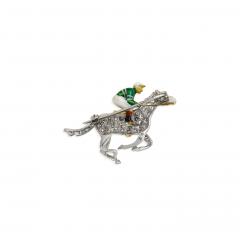  Alabaster Wilson Alabaster Wilson Horse and Jockey Brooch - 4563768