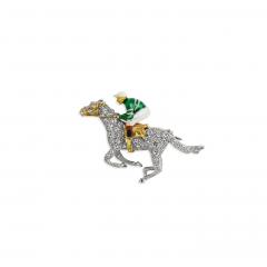  Alabaster Wilson Alabaster Wilson Horse and Jockey Brooch - 4565932