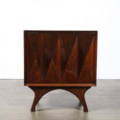  Albert Parvin Co Mid Century Book Matched Walnut Diamond Front Nightstands by Albert Parvin - 3975946