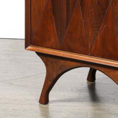  Albert Parvin Co Mid Century Book Matched Walnut Diamond Front Nightstands by Albert Parvin - 3976046