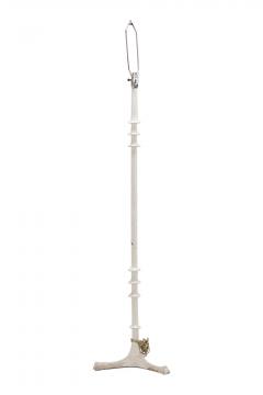  Alberto Deigo Giacometti Pair Of Italian Mid Century White Painted Turned Post Floor Lamps Giacometti - 3170947