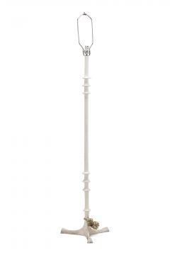  Alberto Deigo Giacometti Pair Of Italian Mid Century White Painted Turned Post Floor Lamps Giacometti - 3170948