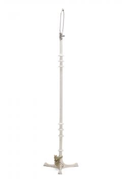  Alberto Deigo Giacometti Pair Of Italian Mid Century White Painted Turned Post Floor Lamps Giacometti - 3170951