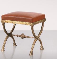  Alberto Diego Giacometti 2 French Modern Neoclassical Bronze Benches Side Tables in Style of Giacometti - 4523387