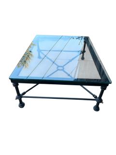  Alberto Diego Giacometti BRUTALIST SCULPTED METAL GILT SNAKE COFFEE TABLE IN THE MANNER OF GIACOMMETTI - 4442092