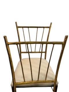  Alberto Diego Giacometti BRUTALIST SUITE OF FOUR GOLD METAL DINING CHAIRS IN THE MANNER OF GIACOMMETTI - 4398505