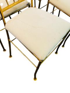  Alberto Diego Giacometti BRUTALIST SUITE OF FOUR GOLD METAL DINING CHAIRS IN THE MANNER OF GIACOMMETTI - 4398508