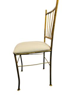  Alberto Diego Giacometti BRUTALIST SUITE OF FOUR GOLD METAL DINING CHAIRS IN THE MANNER OF GIACOMMETTI - 4398509