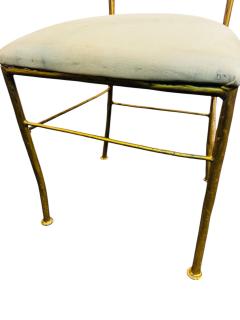  Alberto Diego Giacometti BRUTALIST SUITE OF FOUR GOLD METAL DINING CHAIRS IN THE MANNER OF GIACOMMETTI - 4398511