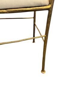  Alberto Diego Giacometti BRUTALIST SUITE OF FOUR GOLD METAL DINING CHAIRS IN THE MANNER OF GIACOMMETTI - 4398513