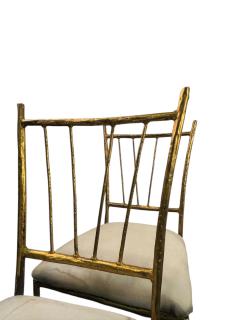  Alberto Diego Giacometti BRUTALIST SUITE OF FOUR GOLD METAL DINING CHAIRS IN THE MANNER OF GIACOMMETTI - 4398514