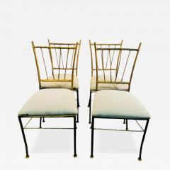  Alberto Diego Giacometti BRUTALIST SUITE OF FOUR GOLD METAL DINING CHAIRS IN THE MANNER OF GIACOMMETTI - 4426721