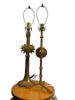  Alberto Diego Giacometti GIACOMETTI GOLD LEAF RESIN SUNBURST ETOILE TABLE LAMPS - 4409928