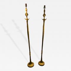  Alberto Diego Giacometti GILT BRONZE PAIR OF TETE DE FEMME FLOOR LAMPS AFTER DIEGO GIACOMETTI - 4426722