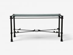  Alberto Diego Giacometti Giacometti Style Console Table Forged Metal Glass USA 1970s - 4808787