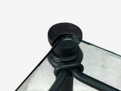  Alberto Diego Giacometti Giacometti Style Console Table Forged Metal Glass USA 1970s - 4808792