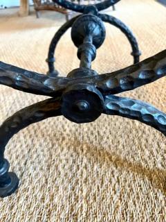  Alberto and Diego Giacometti 2 French Hammered Wrought Iron Benches Side Tables in the Style of Giacometti - 4112100