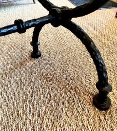  Alberto and Diego Giacometti 2 French Hammered Wrought Iron Benches Side Tables in the Style of Giacometti - 4112129
