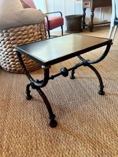  Alberto and Diego Giacometti 2 French Hammered Wrought Iron Benches Side Tables in the Style of Giacometti - 4112156