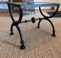  Alberto and Diego Giacometti 2 French Hammered Wrought Iron Benches Side Tables in the Style of Giacometti - 4112189