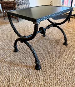  Alberto and Diego Giacometti 2 French Hammered Wrought Iron Benches Side Tables in the Style of Giacometti - 4112214