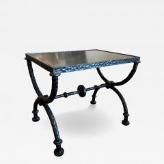  Alberto and Diego Giacometti 2 French Hammered Wrought Iron Benches Side Tables in the Style of Giacometti - 4115223