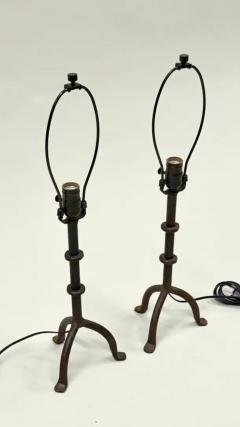 Alberto and Diego Giacometti French Mid Century Wrought Iron Table Lamps in the Style of Giacometti - 4112821