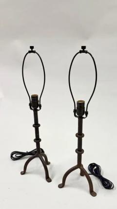  Alberto and Diego Giacometti French Mid Century Wrought Iron Table Lamps in the Style of Giacometti - 4112860