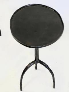  Alberto and Diego Giacometti Pair of French Hammered Wrought Iron Side Tables in style of Diego Giacometti - 4112084
