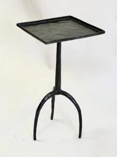  Alberto and Diego Giacometti Pair of French Hammered Wrought Iron Side Tables in style of Diego Giacometti - 4112086