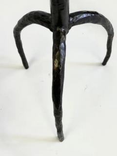  Alberto and Diego Giacometti Pair of French Hammered Wrought Iron Side Tables in style of Diego Giacometti - 4112087