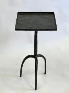  Alberto and Diego Giacometti Pair of French Hammered Wrought Iron Side Tables in style of Diego Giacometti - 4112088