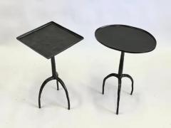  Alberto and Diego Giacometti Pair of French Hammered Wrought Iron Side Tables in style of Diego Giacometti - 4112098