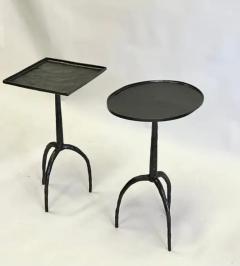  Alberto and Diego Giacometti Pair of French Hammered Wrought Iron Side Tables in style of Diego Giacometti - 4112105