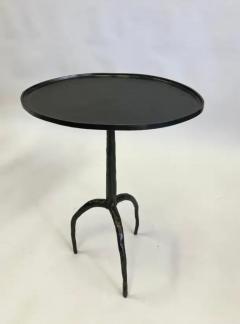  Alberto and Diego Giacometti Pair of French Hammered Wrought Iron Side Tables in style of Diego Giacometti - 4112106