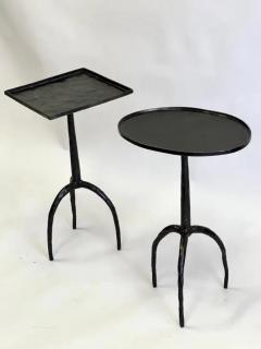  Alberto and Diego Giacometti Pair of French Hammered Wrought Iron Side Tables in style of Diego Giacometti - 4112111