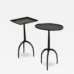  Alberto and Diego Giacometti Pair of French Hammered Wrought Iron Side Tables in style of Diego Giacometti - 4115222
