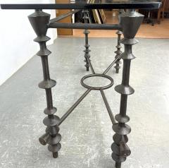  Alberto and Diego Giacometti SCULPTED BRUTALIST BRONZE PATINATED ALUMINUM CONSOLE IN THE STYLE OF GIACOMETTI - 3480844