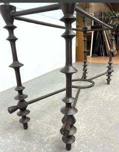  Alberto and Diego Giacometti SCULPTED BRUTALIST BRONZE PATINATED ALUMINUM CONSOLE IN THE STYLE OF GIACOMETTI - 3480845