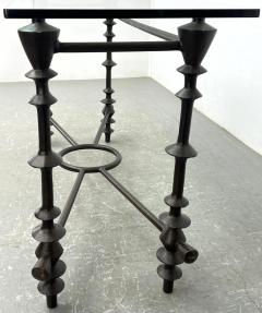  Alberto and Diego Giacometti SCULPTED BRUTALIST BRONZE PATINATED ALUMINUM CONSOLE IN THE STYLE OF GIACOMETTI - 3480847