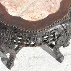  Alco China 1 Antique Chinese Carved Wood Stand With Marble Insert - 3561488